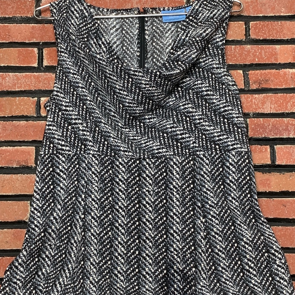 Simply Vera Vera Wang Black and White Tweed Sleeveless Cowl Neck Top